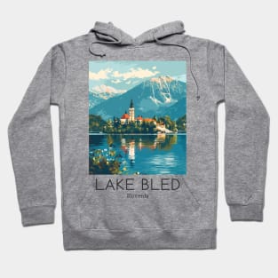 A Vintage Travel Illustration of Lake Bled - Slovenia Hoodie